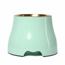 Elevated Dog Pet Bowl Mint Green Gold Stainless Steel