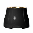 Elevated Dog Pet Bowl Black Gold Stainless Steel