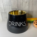 Dinner & Drinks Pet Bowl - Black - Gold Stainless Steel