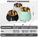 Dinner & Drinks Pet Bowl - Black - Gold Stainless Steel