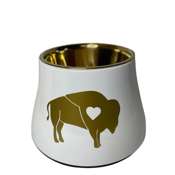 Elevated Dog Pet Bowl - Buffalo Gold - Gold Stainless Steel